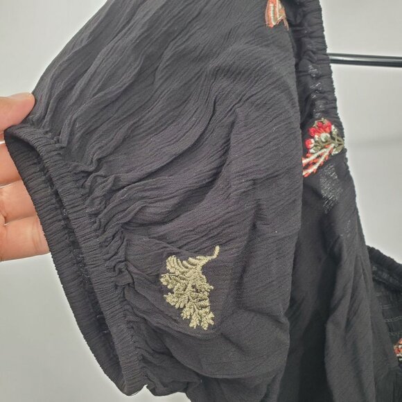 Disturbia Copia Moth Embroidered Cotton Puff Sleeve Top Women Size US 8 NWT - Picture 5 of 14